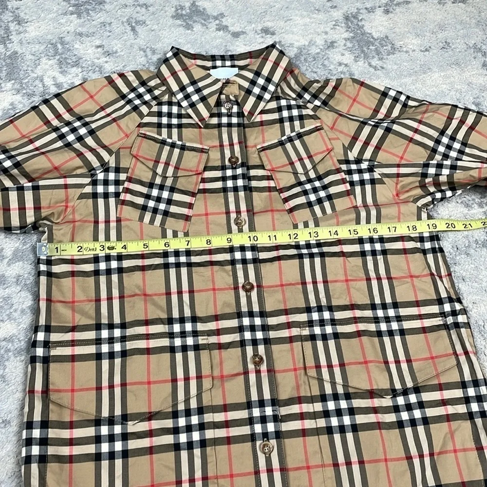 New Burberry London Girls Teigan Archive Check Shirt Dress Nova Plaid